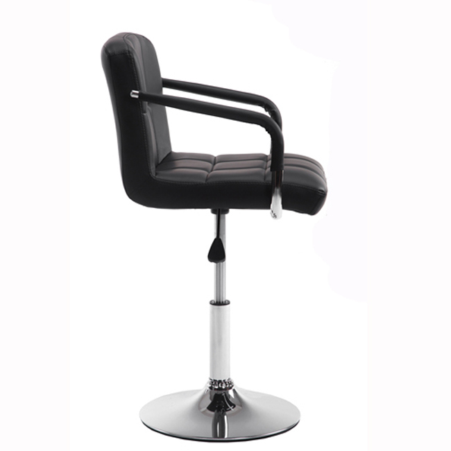 PU Leather Adjustable Swivel Bar Stool Dining Chair with Stable Base