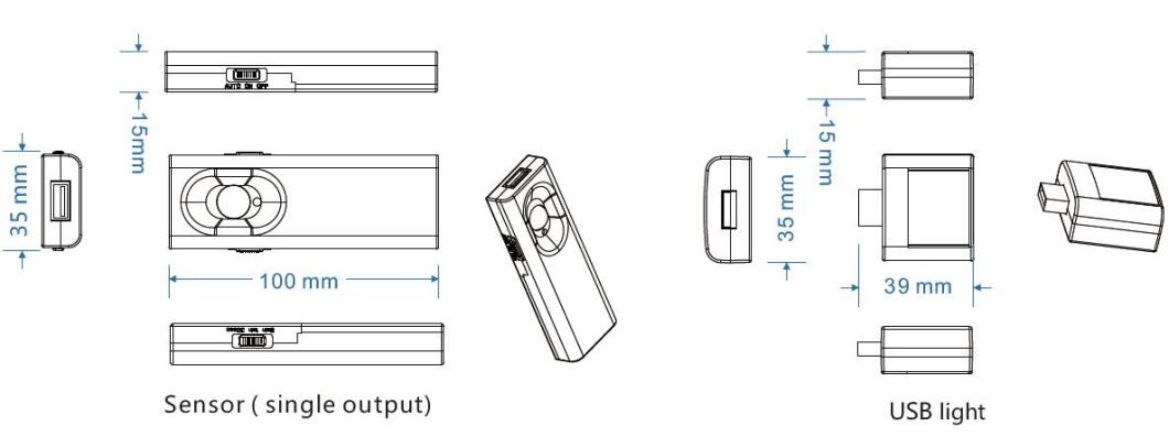 Motion Sensor LED Cabinet Night Light USB Rechargeable with Magnetic Strip