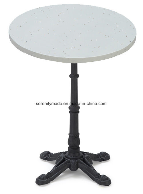 Commercial Marble Top Metal Base Coffee Dining High Bar Table