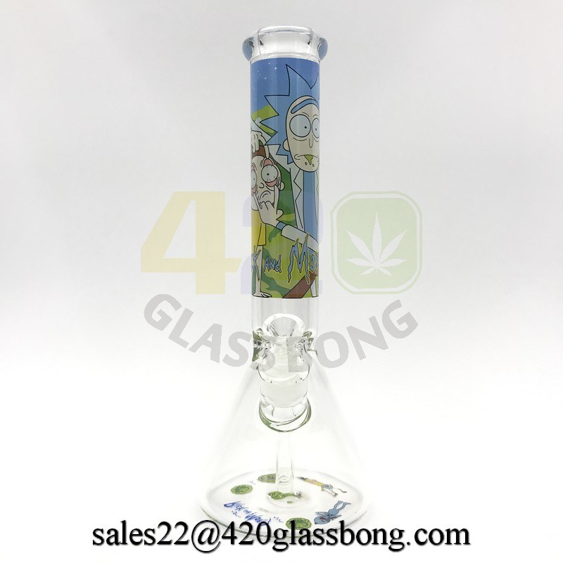 Too Hot! Rick and Morty Glass Beaker High Quality Glass Water Smoking Pipe Popular