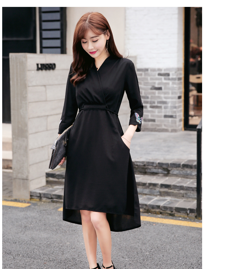 New Slim Irregular Solid Color Pane Lwomen Dress