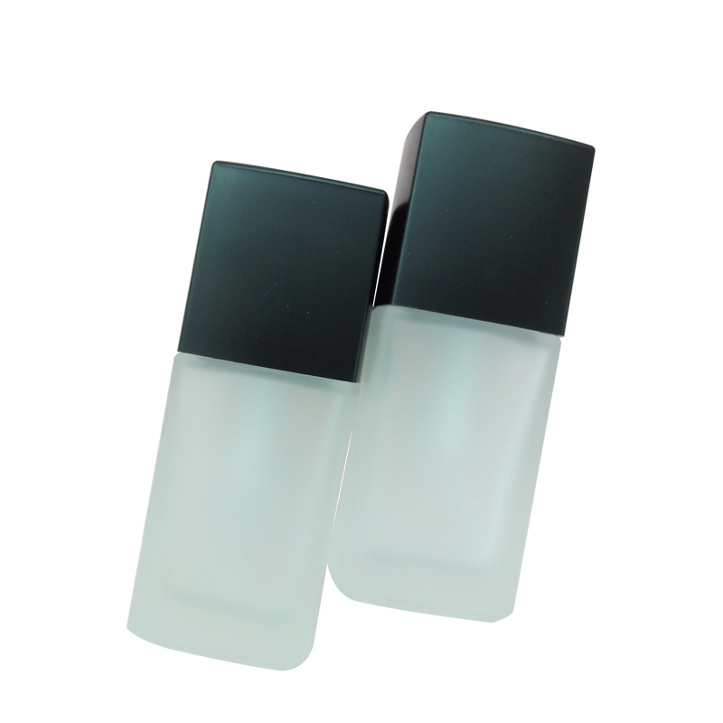 Bouteille de lotion en verre blanche pour fond de teint avec fond de teint, 30 ml 30ml white liquid foundation head glass lotion bottle