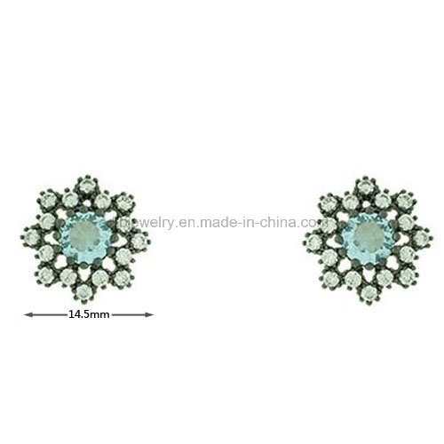 Silver&Brass Jewelry Snowflake Design Earrings Stud (KE3159)