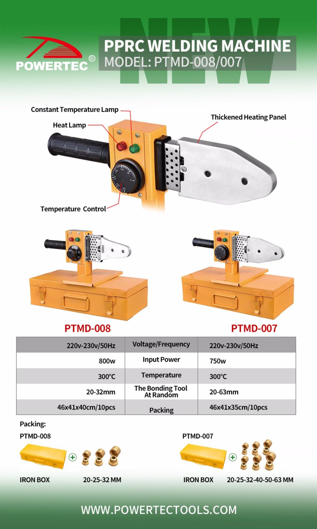 Powertec 750W PPR Pipe Welding Machine (PTMD-007)