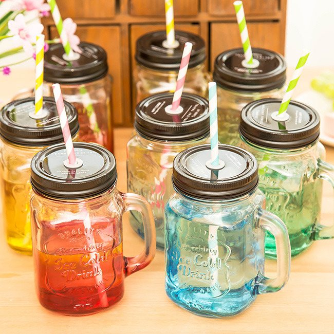 Hot Selling Mason Jar Glass Bottle with Handle