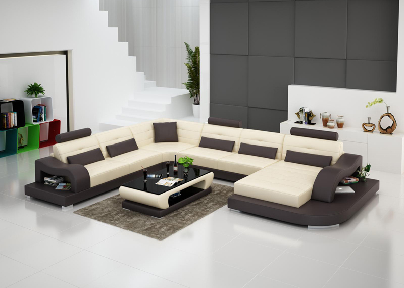 Promotion Living Room Furniture Genuine Leather Corner Sofa