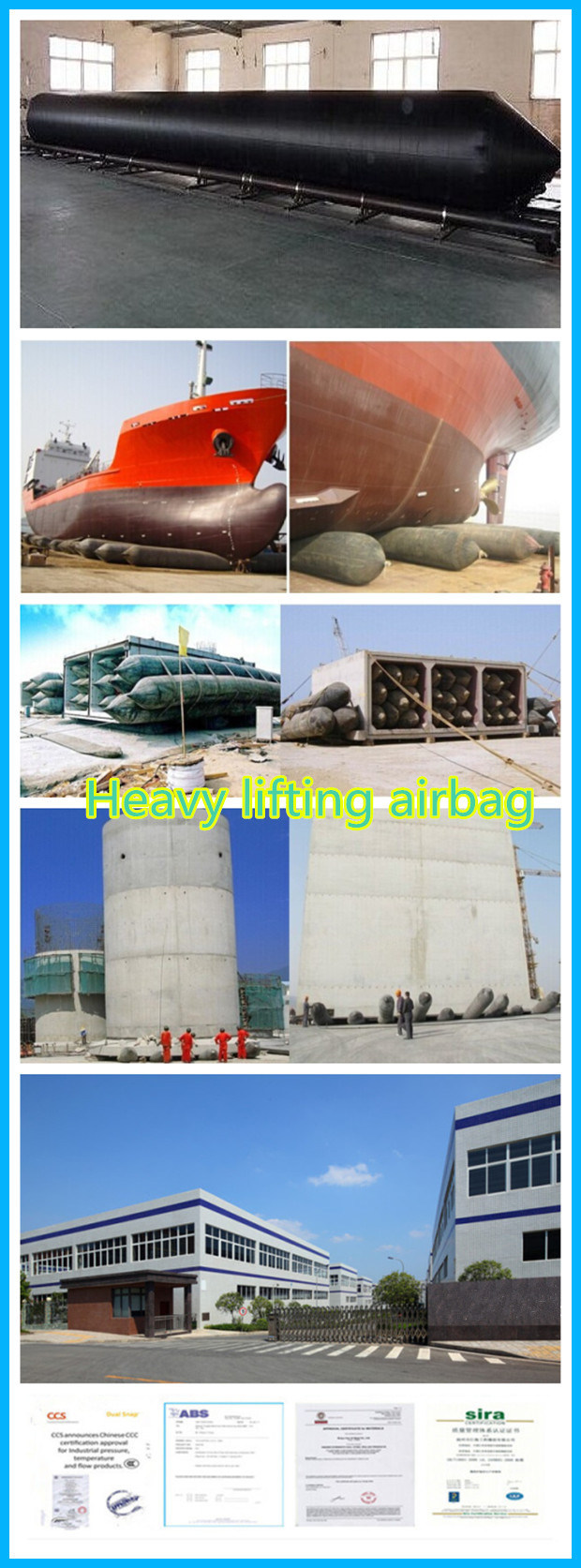 Ship Launching and Upgrading Marine Airbag with Various Specification