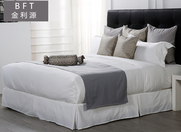 100% Cotton 5 Star Hotel Bed Sheets White Bedding in Set