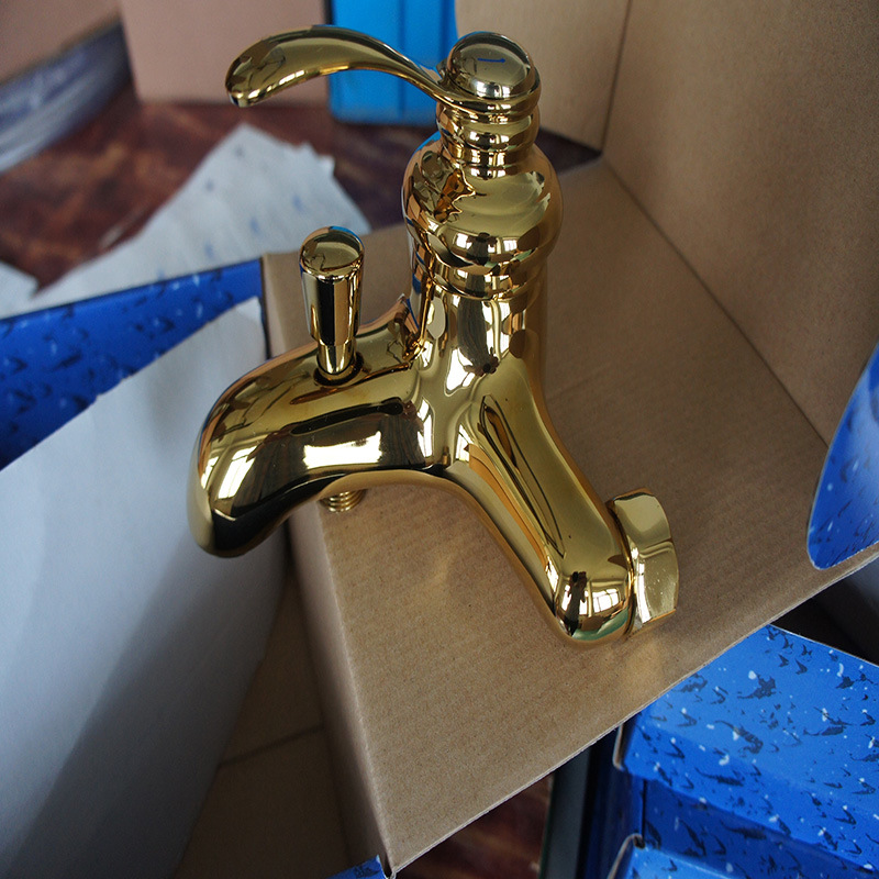 Brass Body Zinc-Alloy Handle Wall-Mounted Bathroom Faucet 61513