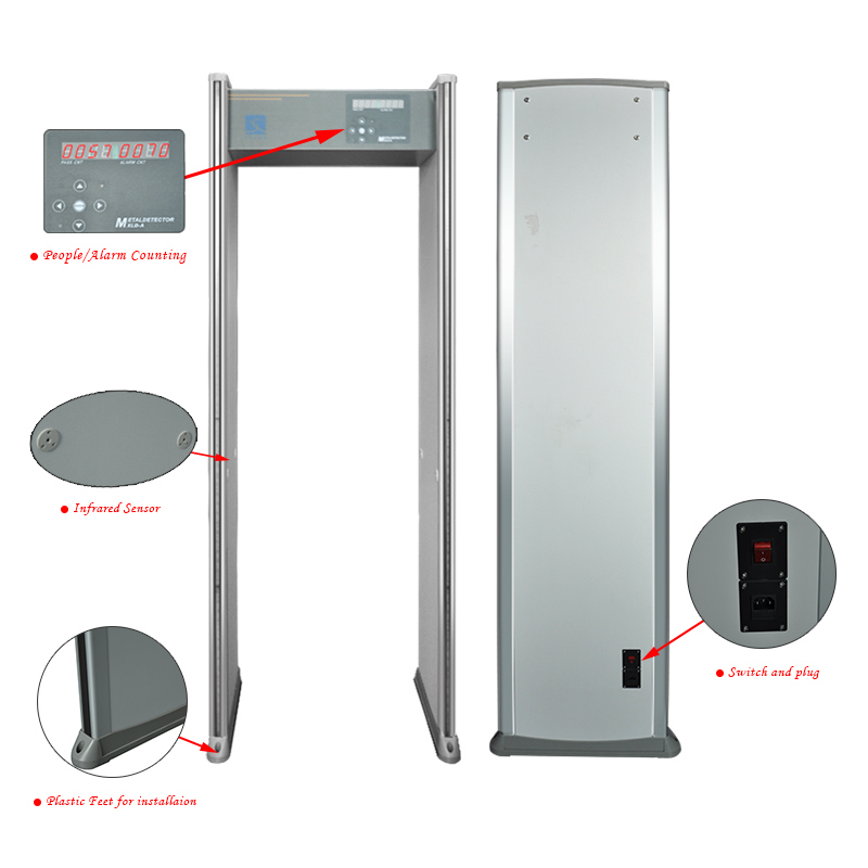 Walkthrough Metal Detector / Security Gate, Airport Security Metal Detector Door Xld-a