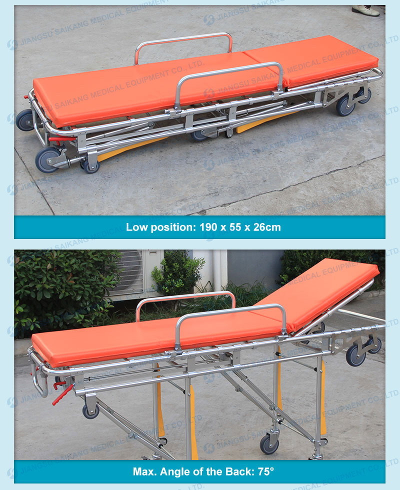 Aluminium Alloy Ambulance Hospital Folding Stretcher Trolley
