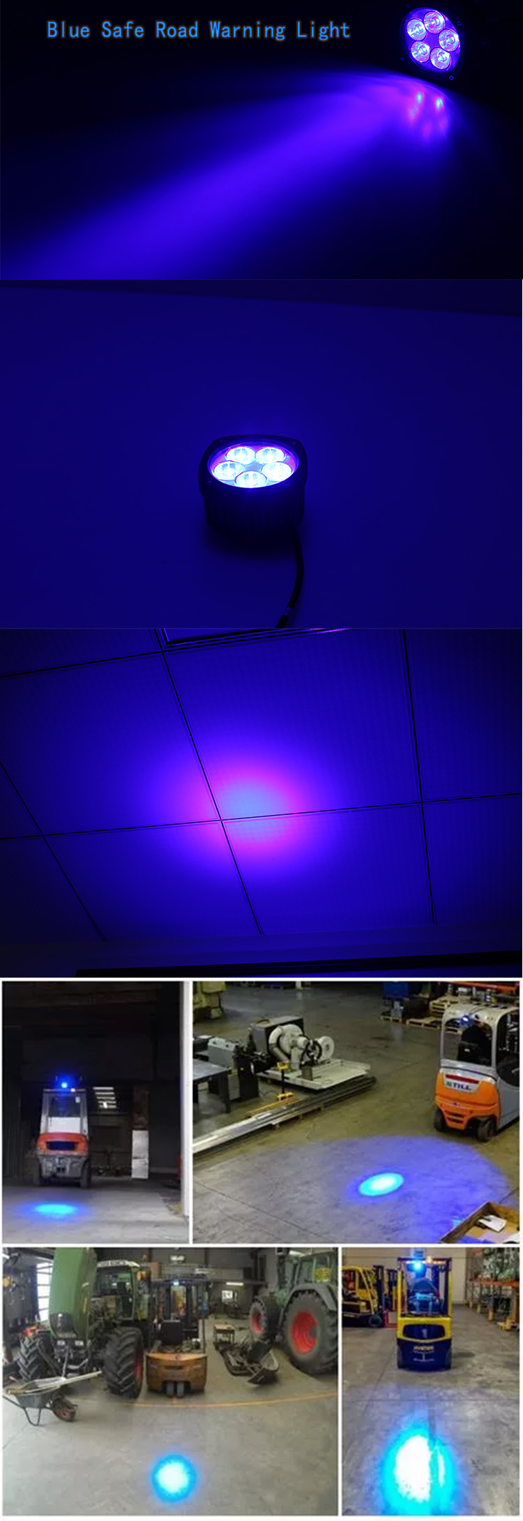 Blue Spot Light Forklift LED Warning Light Spoting Lighting Reversing Safety Approach LED Work Lights