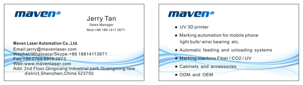 Automated Name Card/ID Auto Rotating Fiber/CO2/UV Laser Marker/ Printing Machine