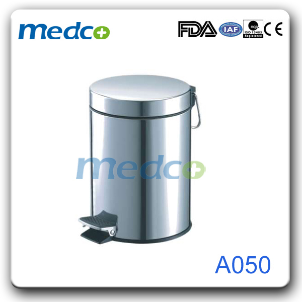 Hospital Stainless Steel Round Pedal Dustbin, Waste Bin