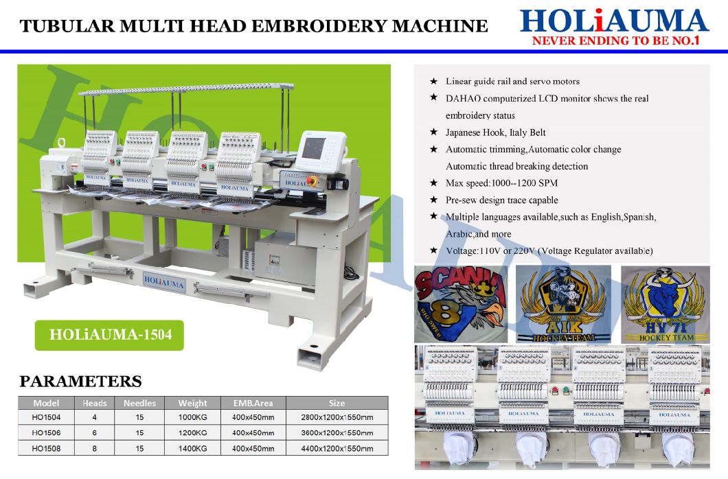 15 Thread 1 Head Computerized Embroidery Machine for Cap/T-Shirt/Flat Embroidery Computerized T Shirt Socks 1 Head Embroidery Machine Happy Embroidery Machine