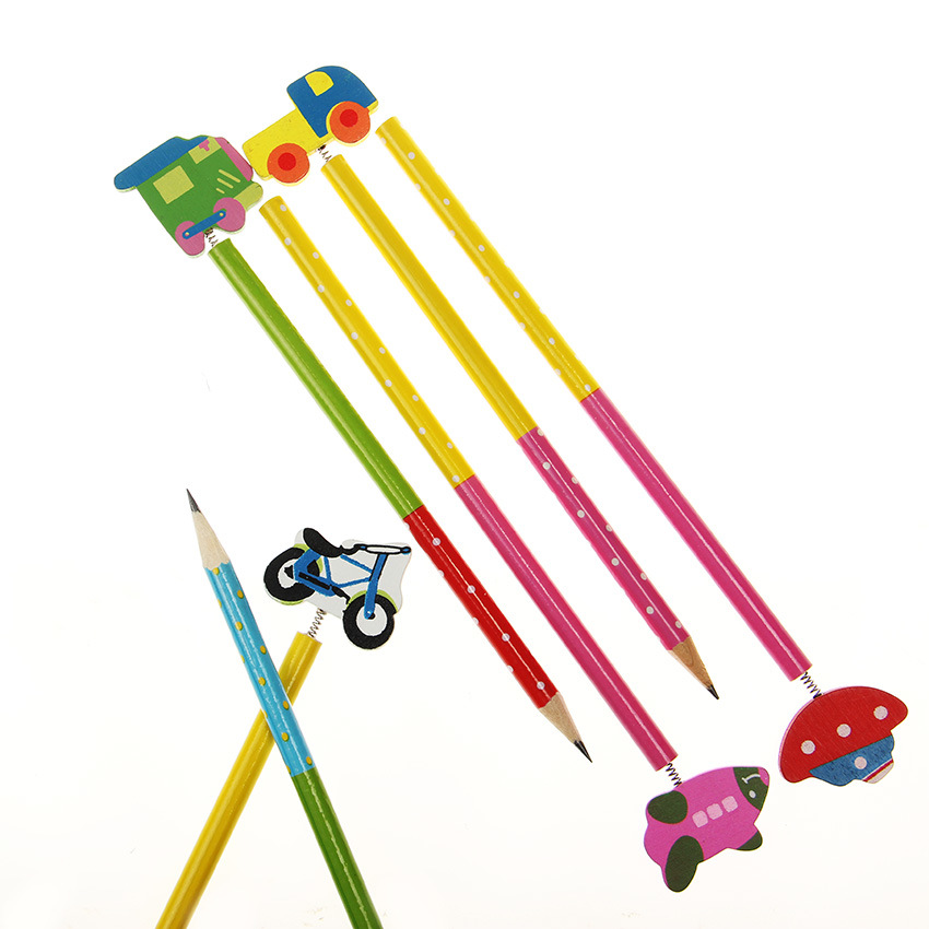 Cartoon Vehicles Kawaii Wooden Standard Pencil for Kids School Supplies