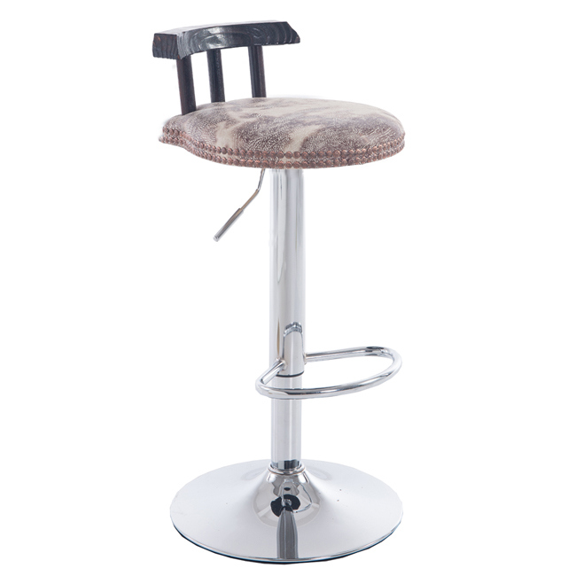 Modern PU Leather Rotatable Wood Bar Stools Chair
