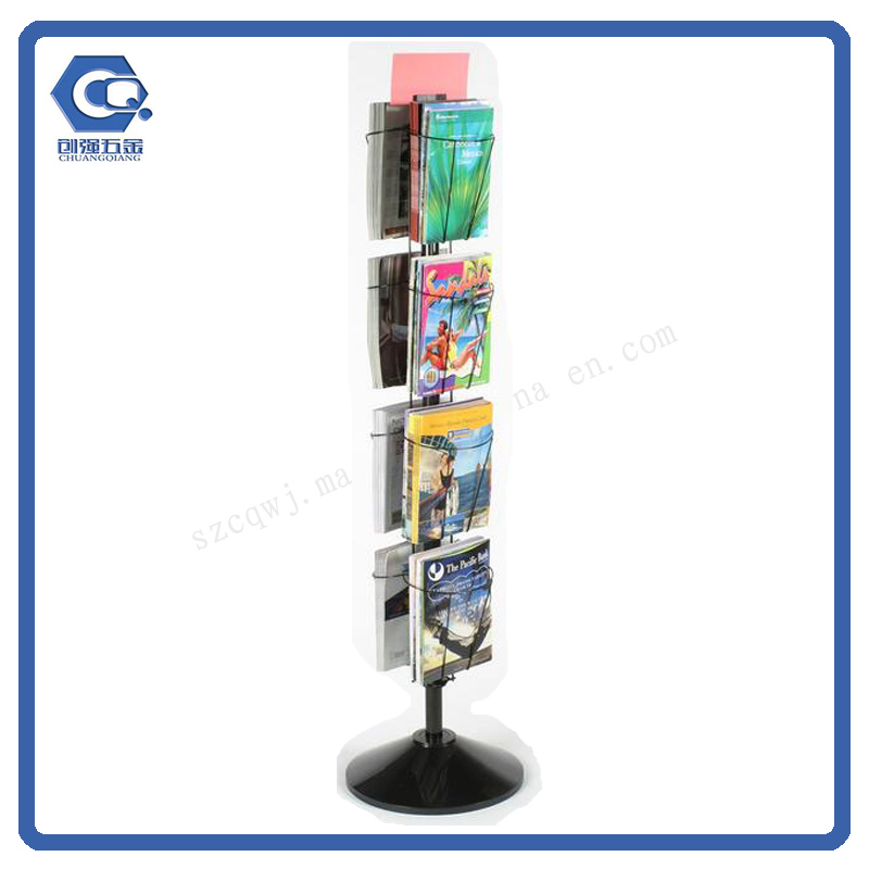 Floor Detachable 8-Pocket Rotating Wire Magazine Display Rack