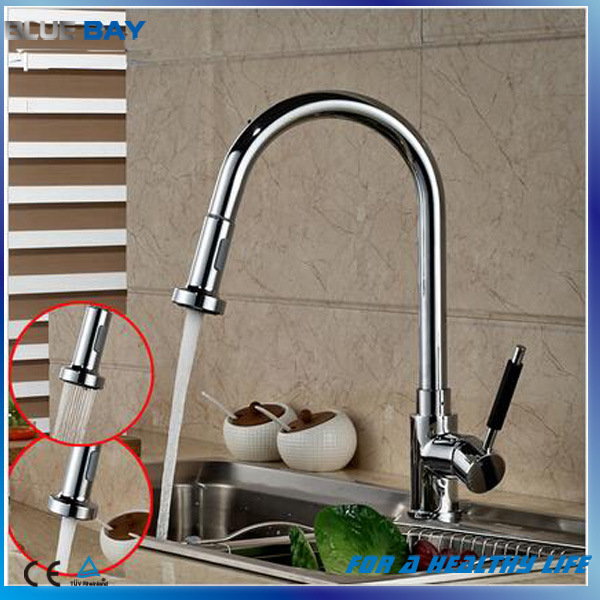 Sanitary Ware Chrome Plate Pull out Kitchen Sink Mixer