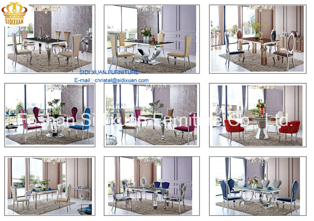 Soft PU Dinnng Chair Stainless Steel Frame for Home Furniture