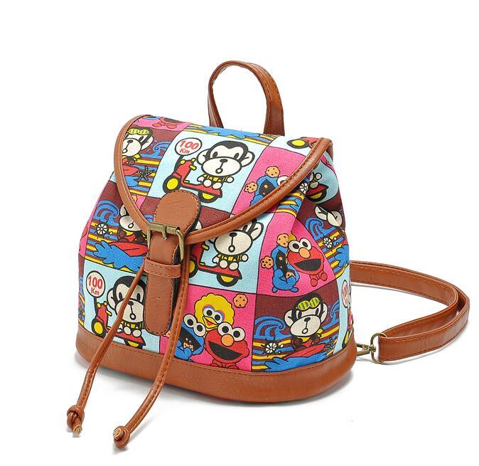 China Wholesale Fashion Lady Canvas Backpack with Leather Side