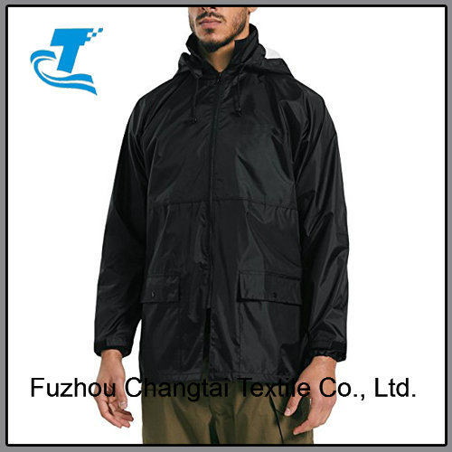 Men's PVC Waterproof Hooded Cycling Motorcycle Rain Jacket