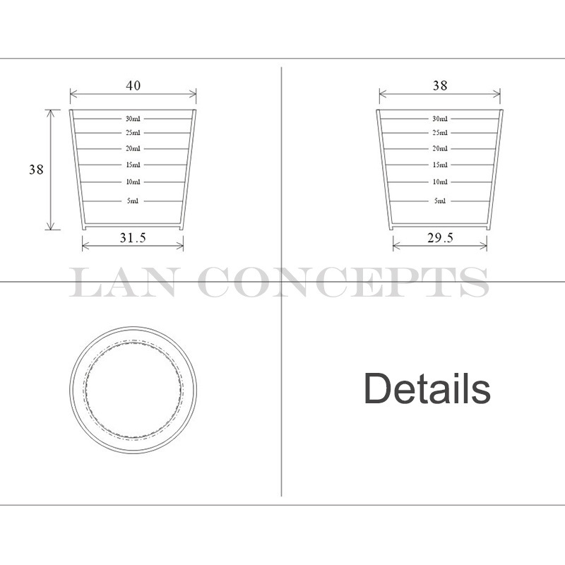 30ml Plastic Measuring Cup Plastic Measure Cup with Scales for Cooking Baking Tool