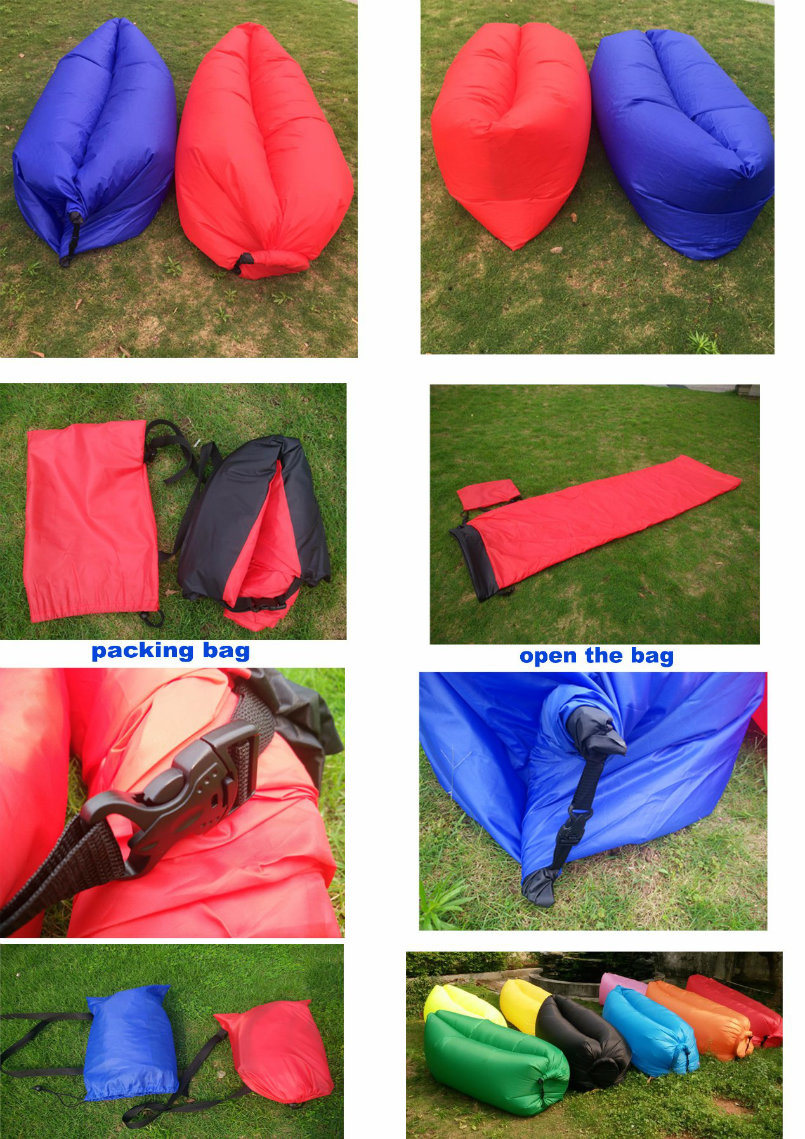 One Open Nylon with PVC or PU Coating Inflatable Air Bag Sleeping Bed