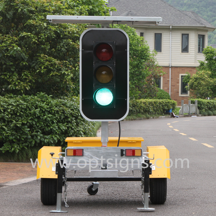 LED Flashing Stop Sign Mobile Solar Traffic Signal Light