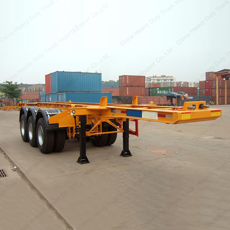 China Factory 3 Axles 40FT Normal Container ISO Tank Container Skeleton Semi Trailer for Sale