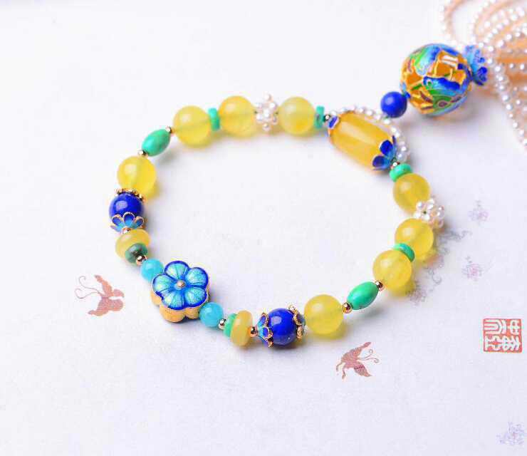 Natural Crystal Lapis Lazuli Bracelet Beeswax 8mm Jewellery