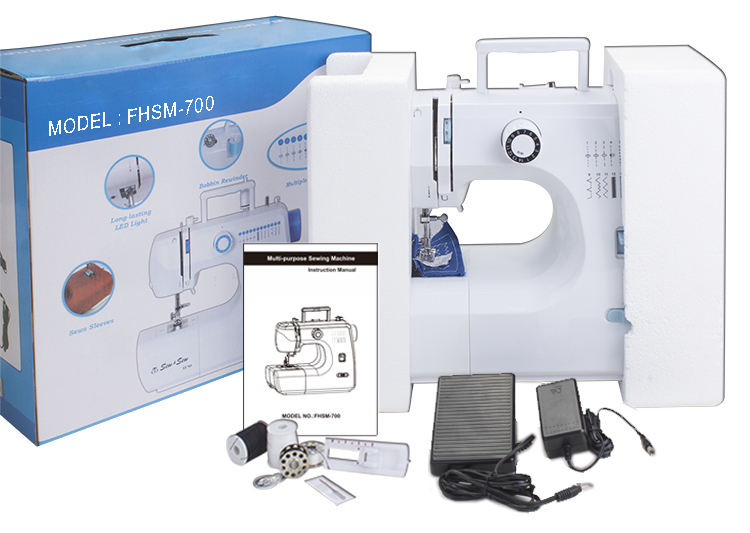 Household Computerized Embroidery Mini Overlock Sewing Machine Domestic (FHSM-700)