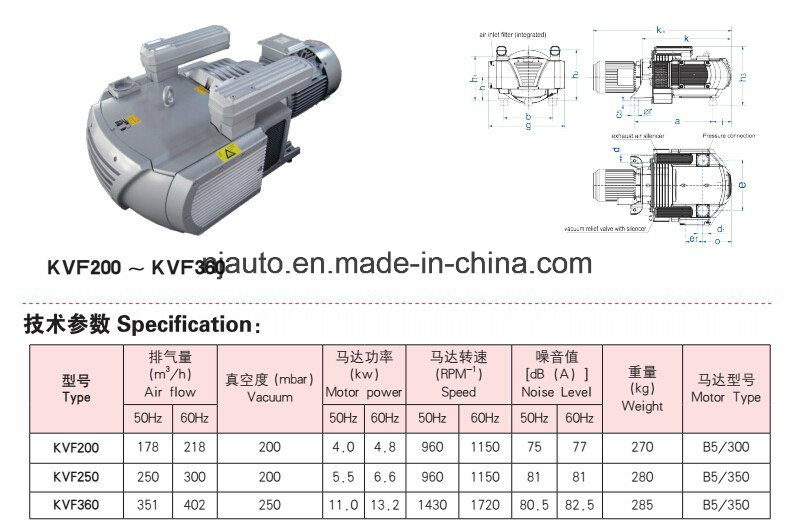 Vacuum Pump Suction Oil Free CNC Router Pump