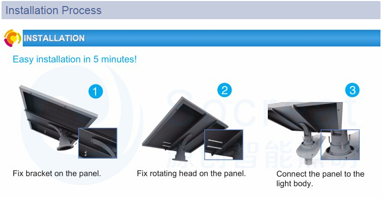 Energy-Saving 15W-Lamp 65W-Solar-Panel Solar LED Road Light with Competitive Price