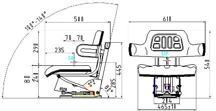 Wholesale Market Multi-Color Wraparound Backrest Tractor Seat with Adjustable Suspension