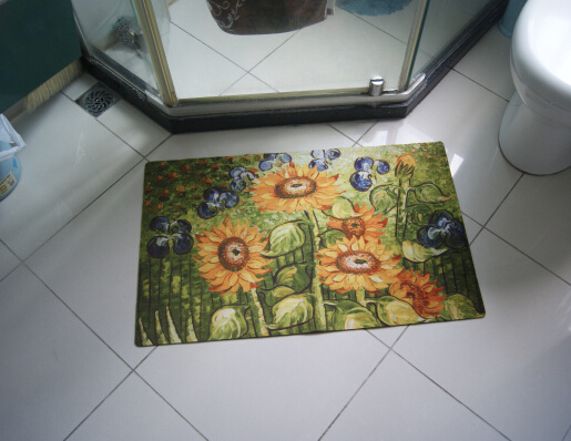 Non-Slip Microfiber Bath Mat Bathroom Mats with Beautiful Printing