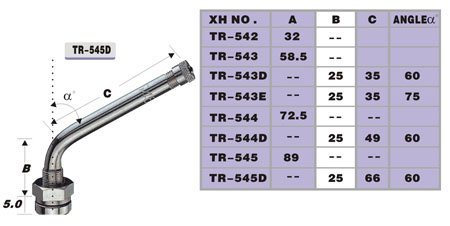 TR543E Tubeless Valves