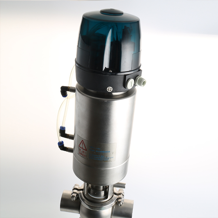 Sanitary Double Seat Mixproof Valve with Intelligent Head