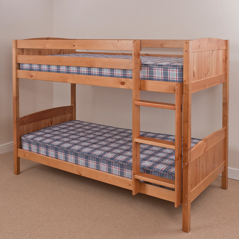 Girls Solid Wood Bunk Bed with Pull out Bed