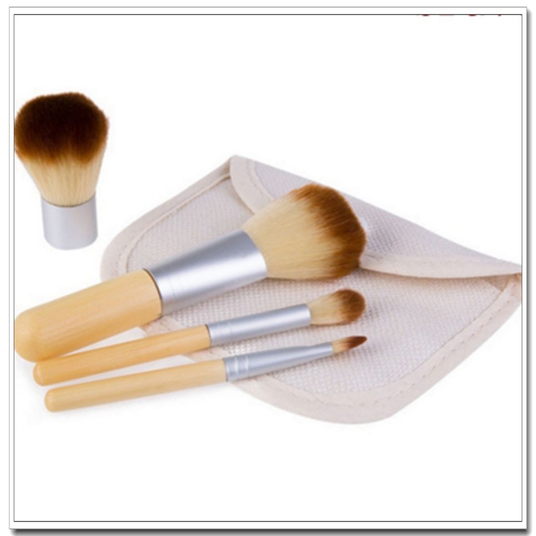 4PCS Makeup Brushes Natural Bamboo Handle Set Powder Blush Brushes