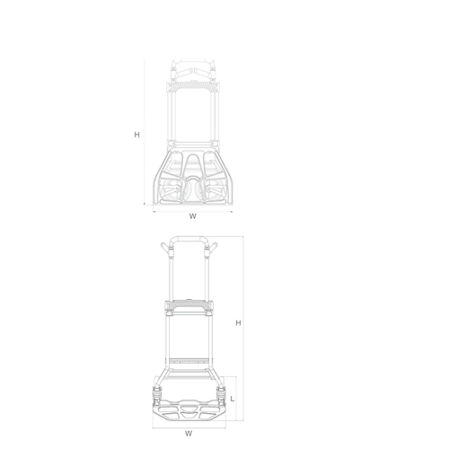 Steel Shopping Trolley Luggage Mini Luggage Cart Outdoor Hotel Foldable Luggage Gzs150st