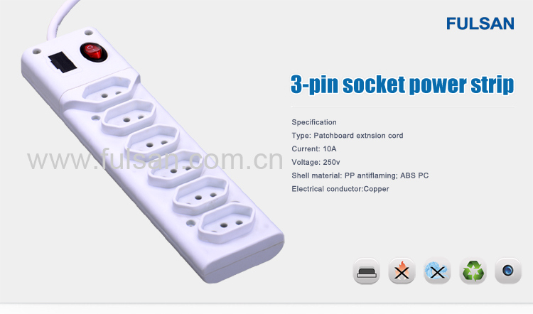 Brazil Electrical Extension Power Socket with Inmetro