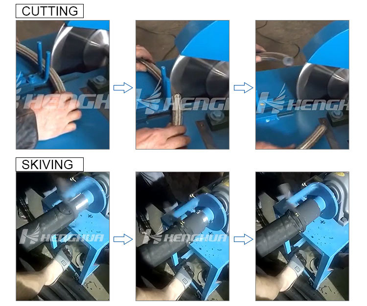 High Quality 25mm 380V Hydraulic Hose Cutting and Skiving Machine