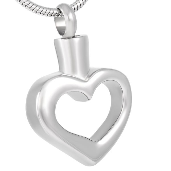 Cremation Urn Pendant Heart Shape Necklace for Human/ Pet Ashes