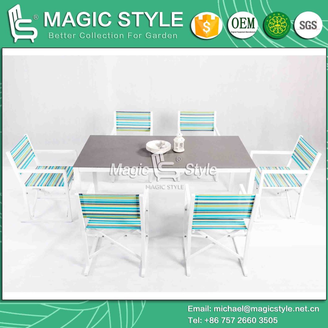 Folding Chair with Colorful Textile for Outdoor Sling Dining Chair Colorful Dining Chair Outdoor Dining Set Garden Dining Chair (MAGIC STYLE)