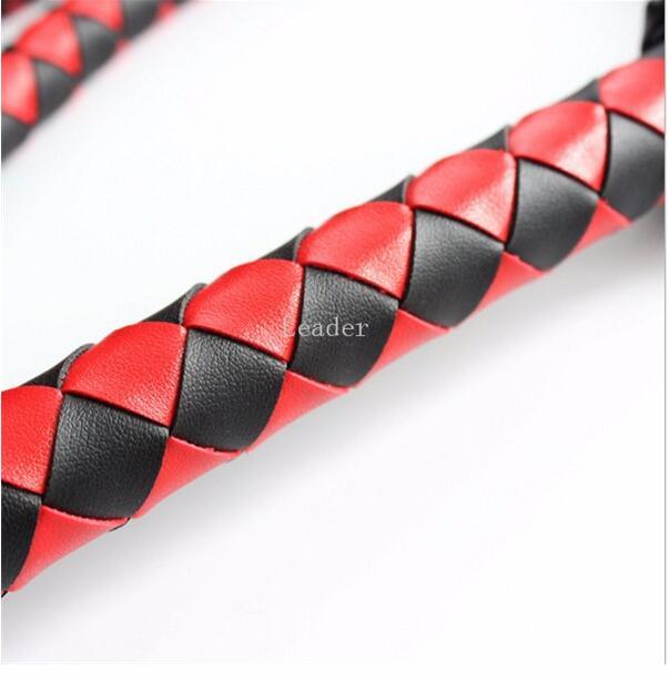 Hot Sell Flirting Sex Products for Couple, Adult Games Toys Long Red/Black Bondage Leather Spanking Ass Whip