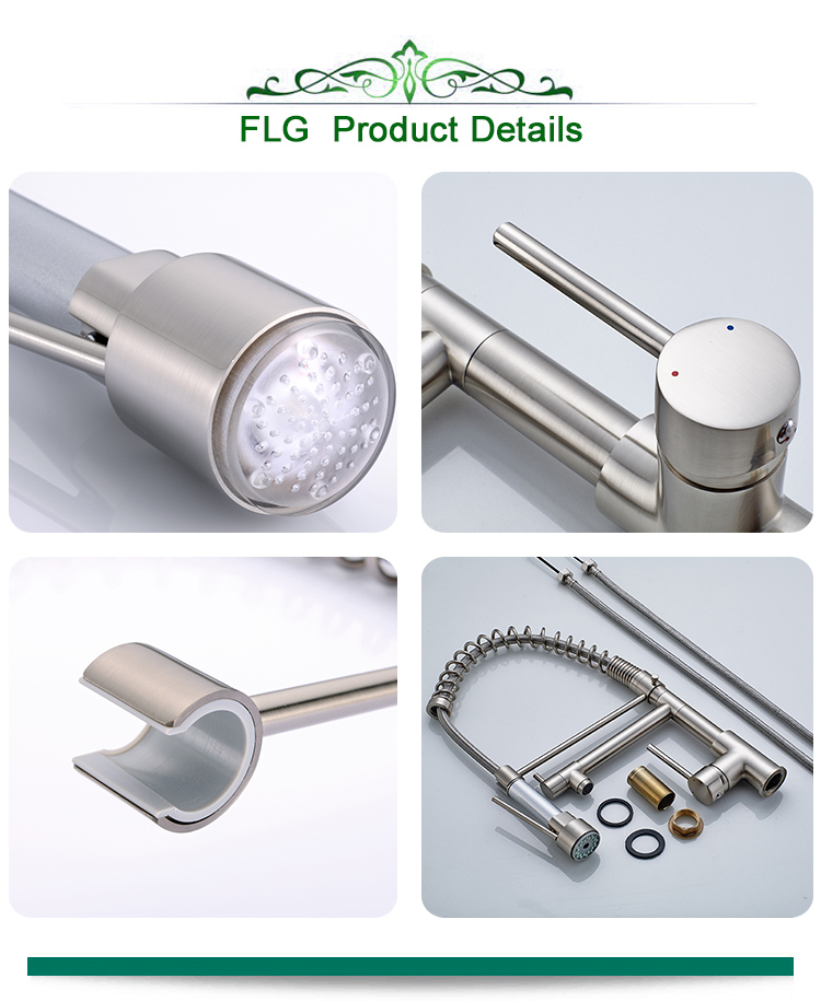 Flg Kitchen Faucet with Sprayer LED Design Kitchen Mixer Taps