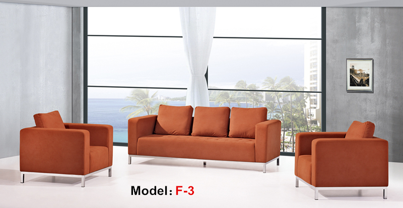 Modern Office Furniture Leather Metal Sectional Corner Receptional Sofa (PE-FU-3)