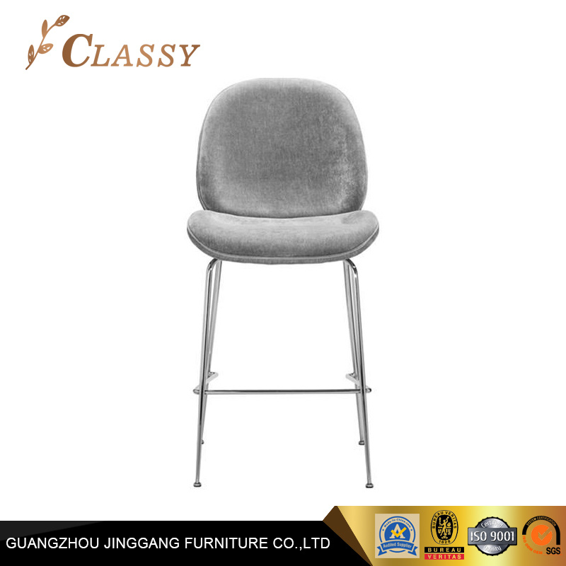 Commerical Bar Furniture Fabric Bar Stool with Metal Frame