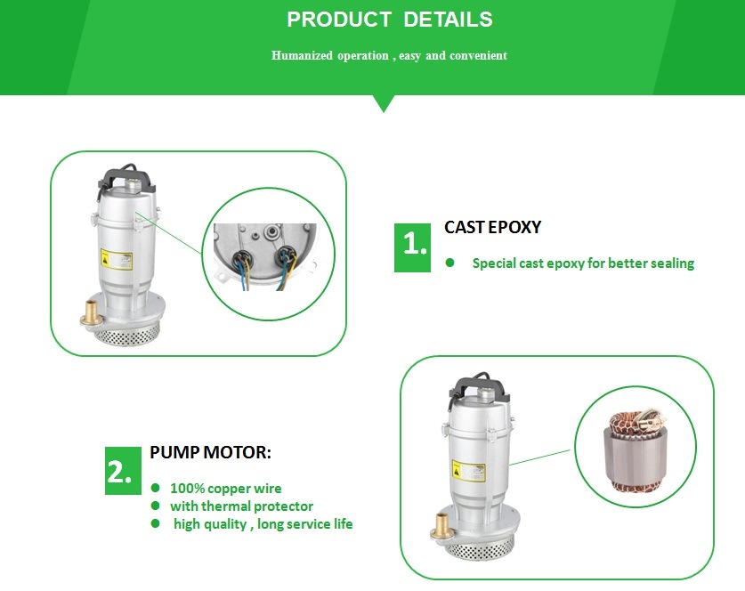 Qdx Household Small Submersible Electric Water Pump for Clean Water